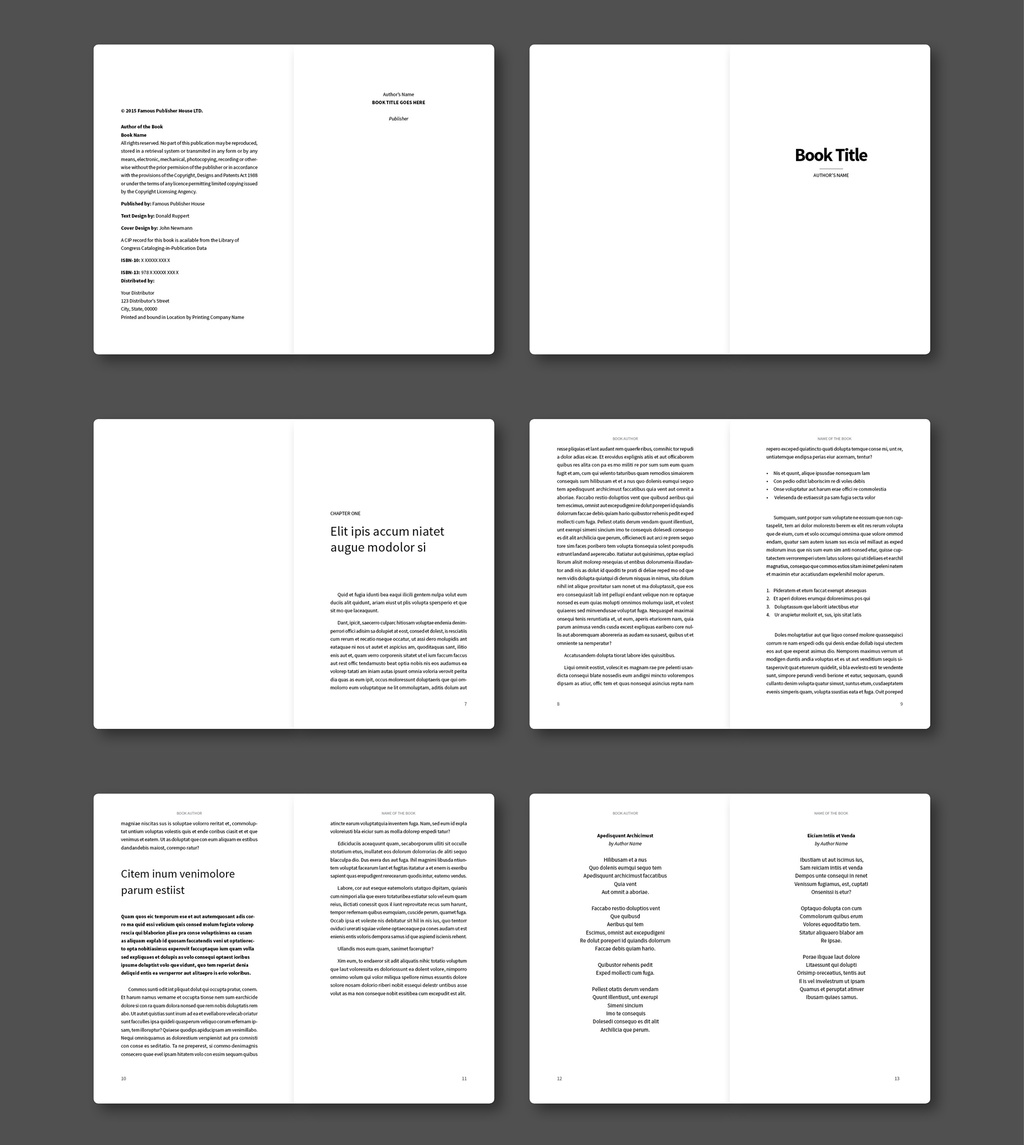 Indesign Book Templates