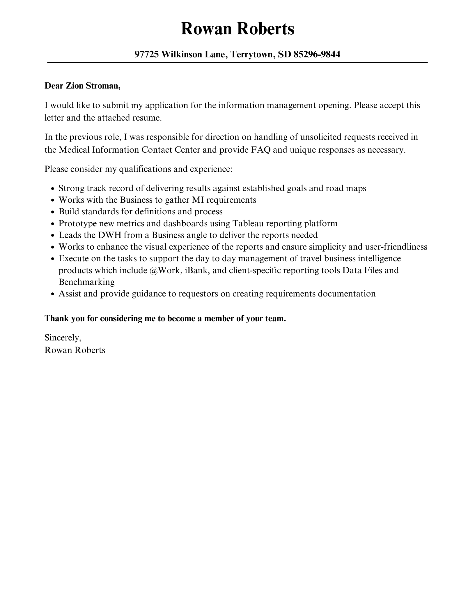informative letter sample template
