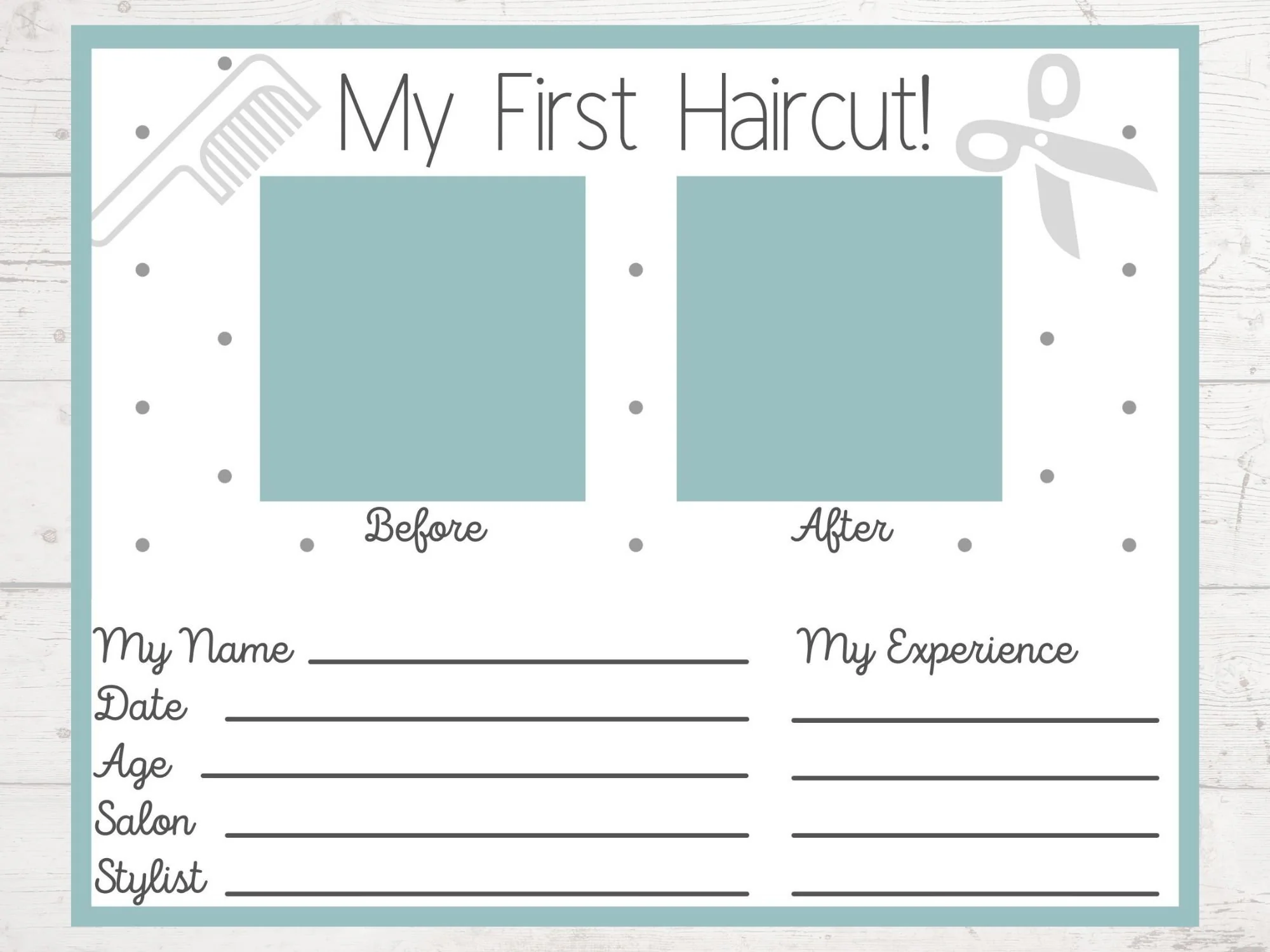 Instant Printable My First Haircut Instant Printable My First Haircut