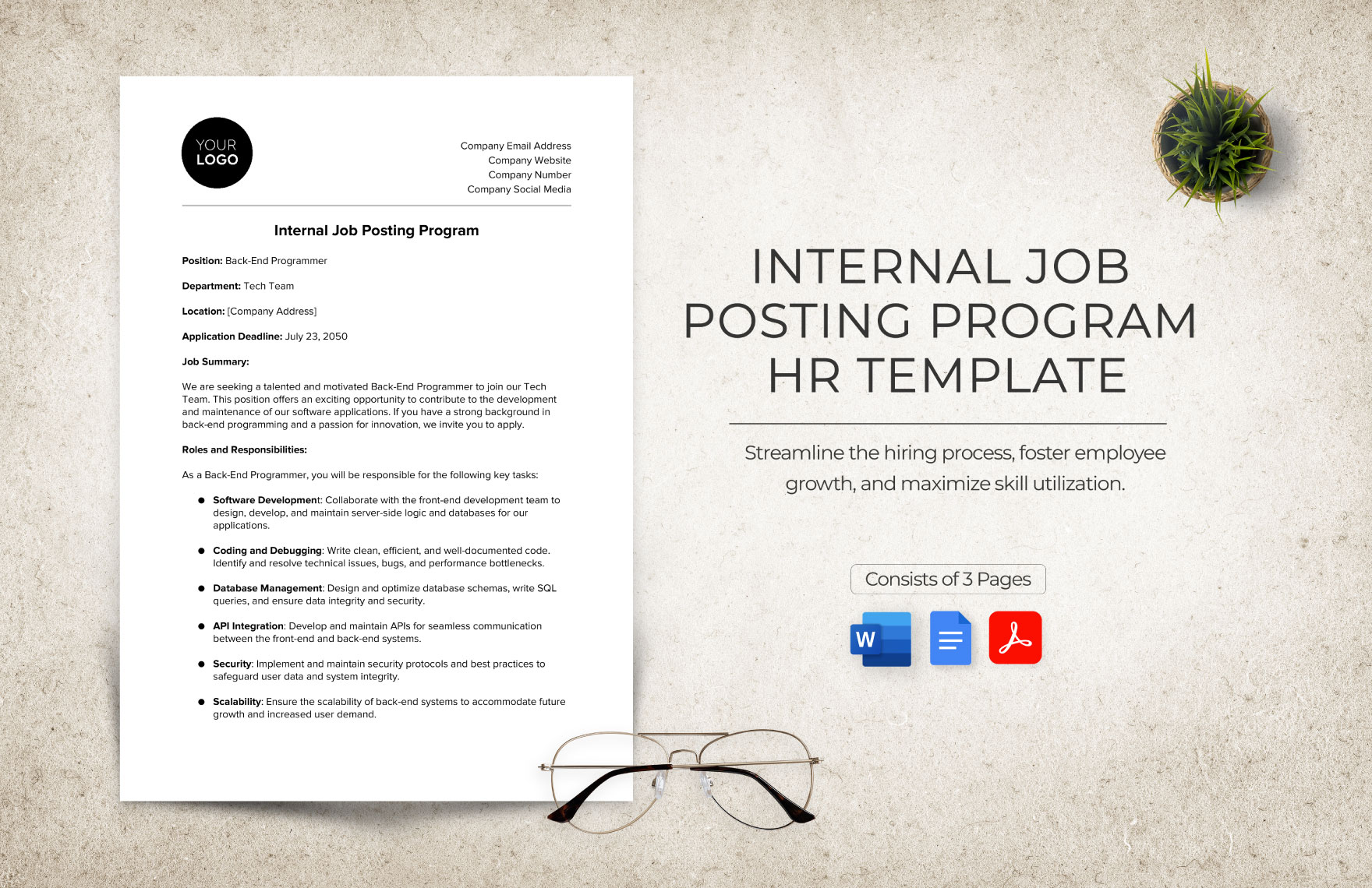 Internal Job Posting Program Hr Template