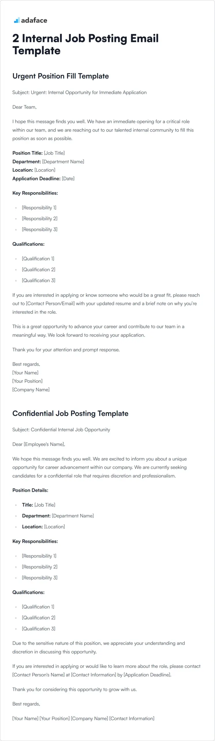 Internal Job Posting