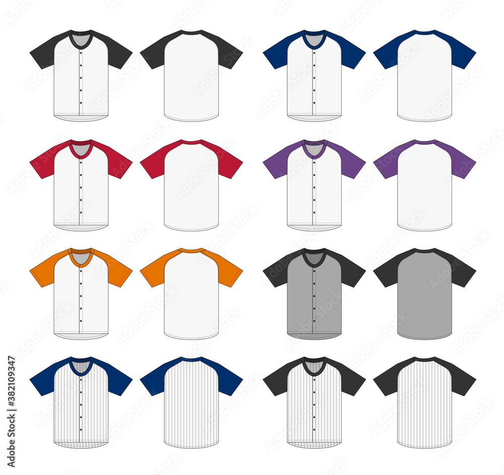 Jersey Shortsleeve Shirt Baseball Uniform Shirt Template Vector Illustration S F382109347