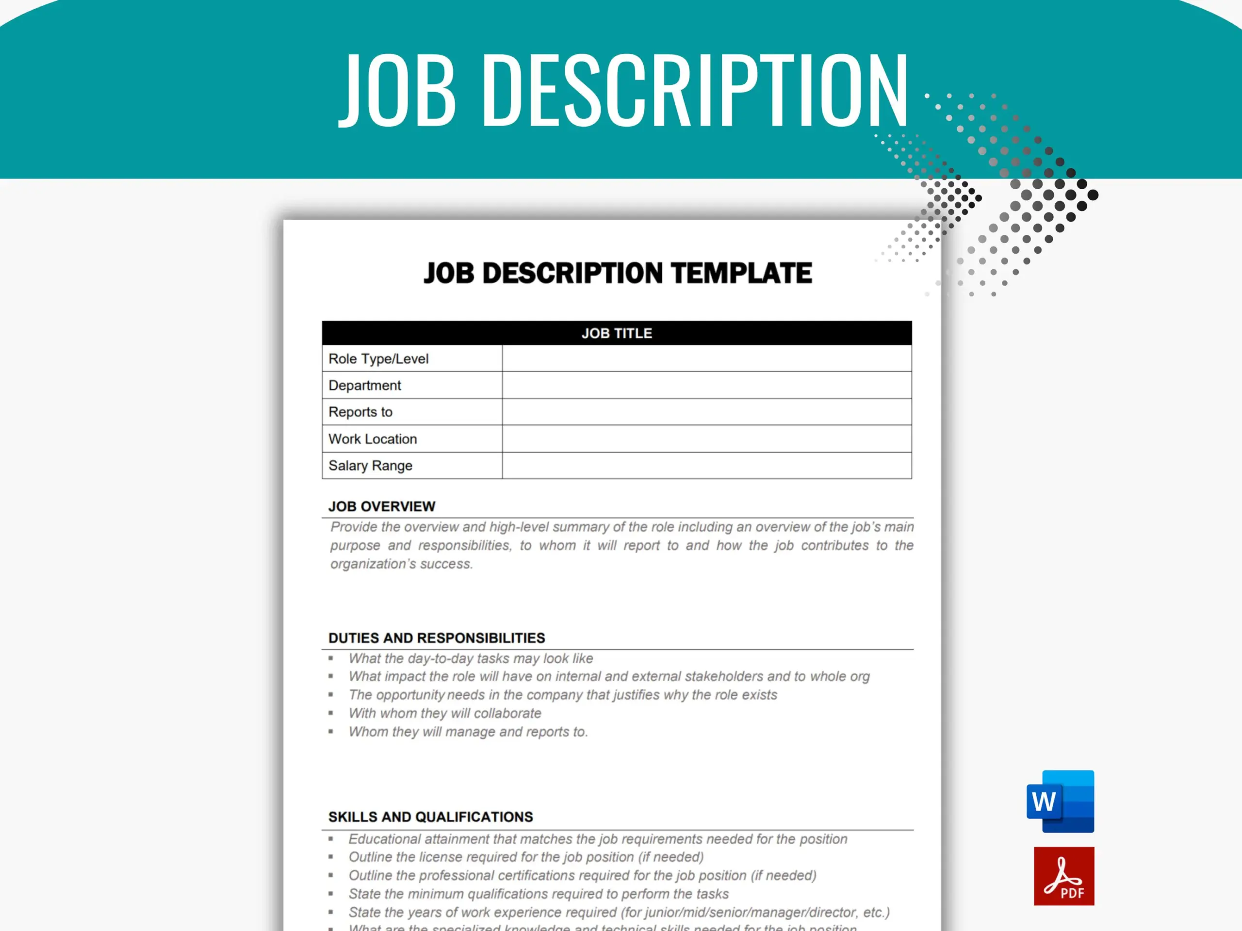 Job Description Template Job Description