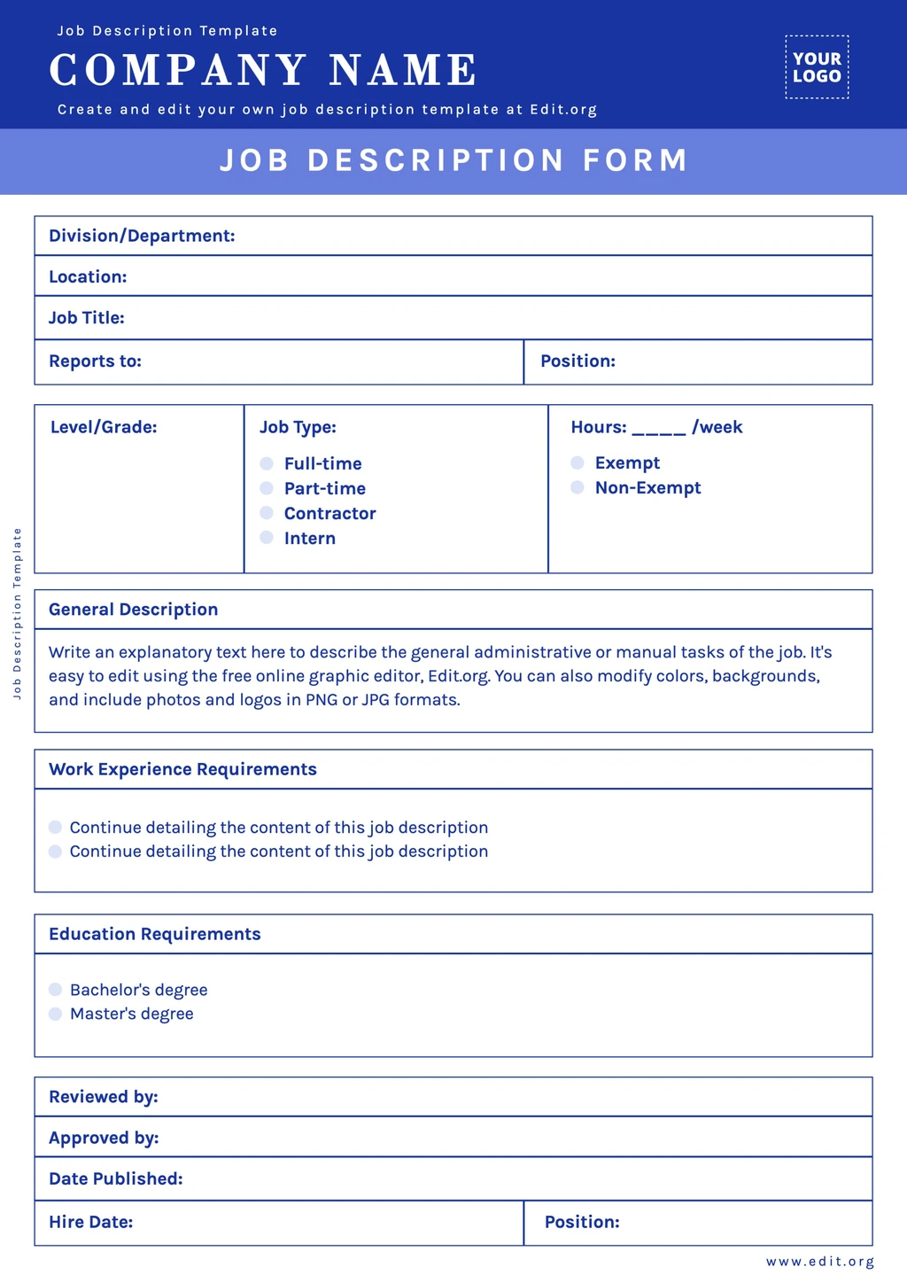 Job Description Templates