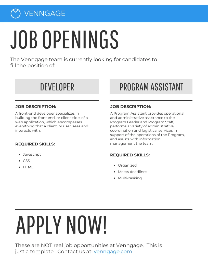 internal job posting sample template