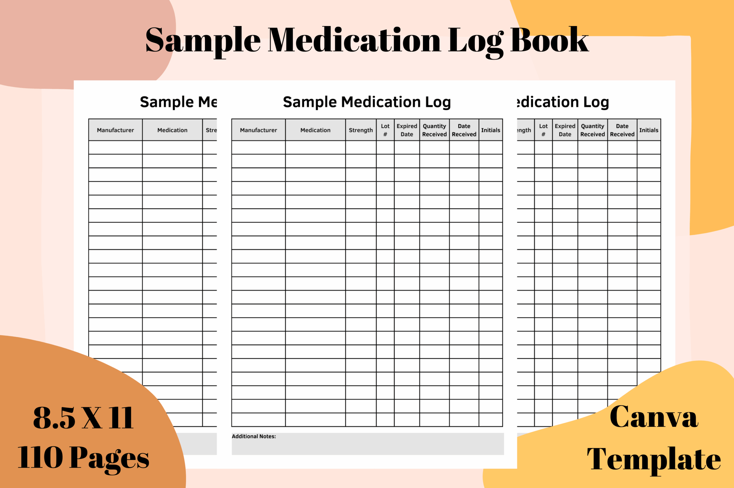 Kdp Interior Sample Medication Log Book Kdp Interior Sample Medication Log Book