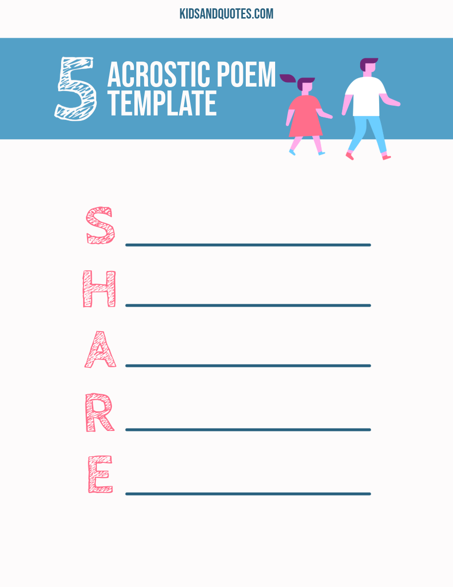 Kindness Acrostic Poem Template