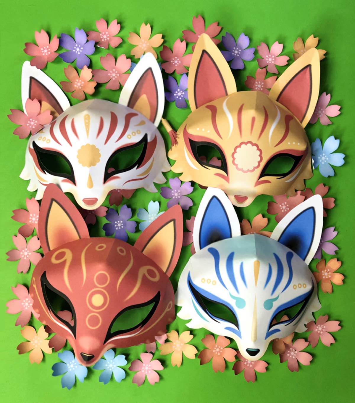 Kitsune Fox Mask Template