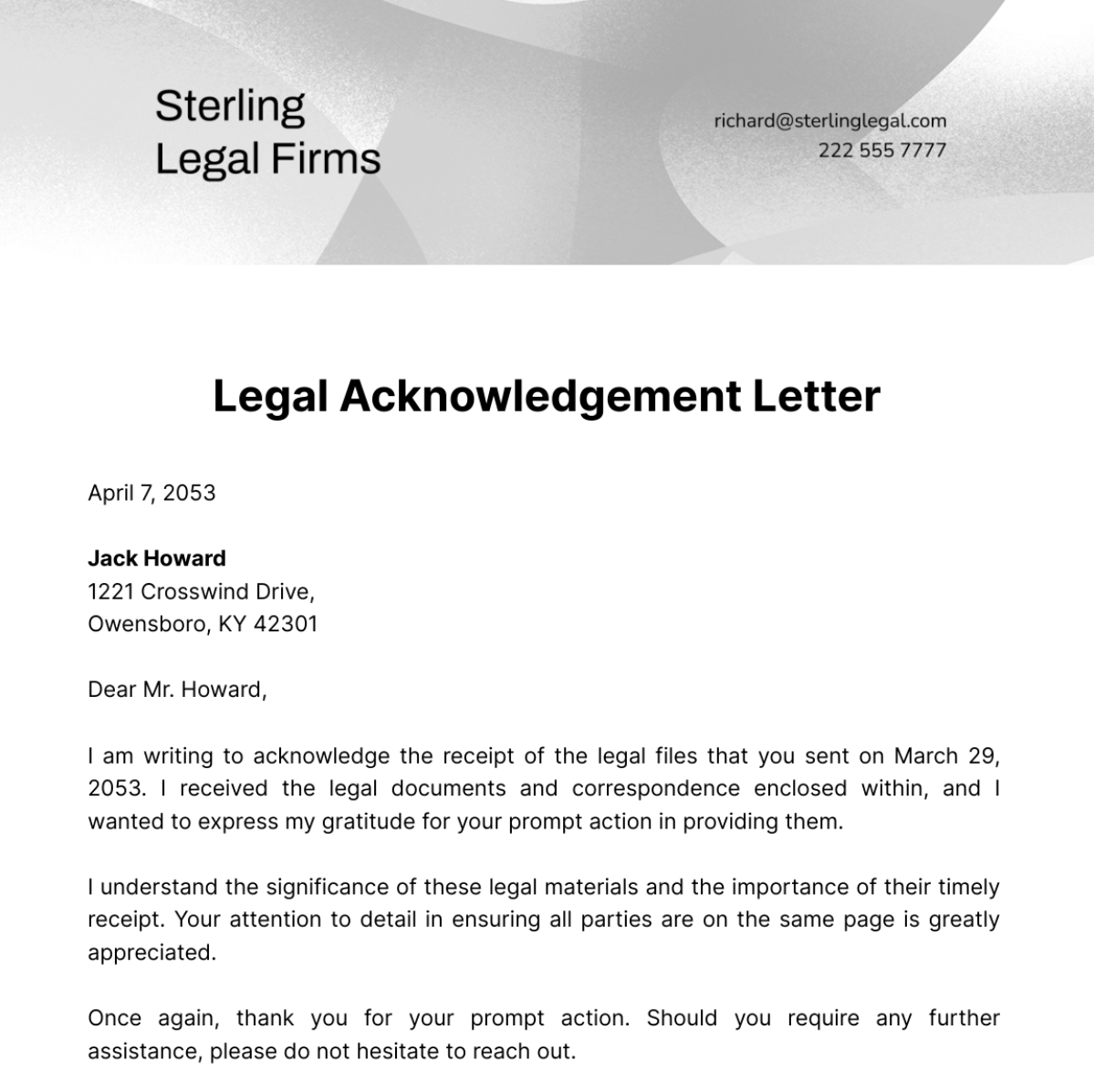 acknowledgement letter template sample acknowledgement letter template sample