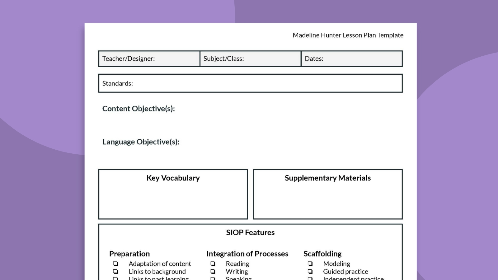 Lesson Plan Template