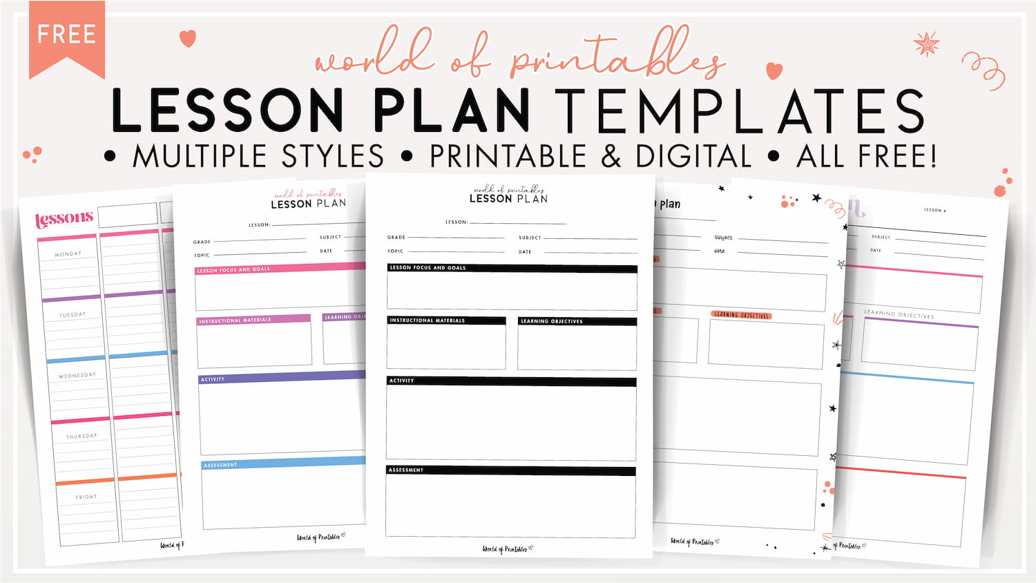 free printable daily lesson plan template