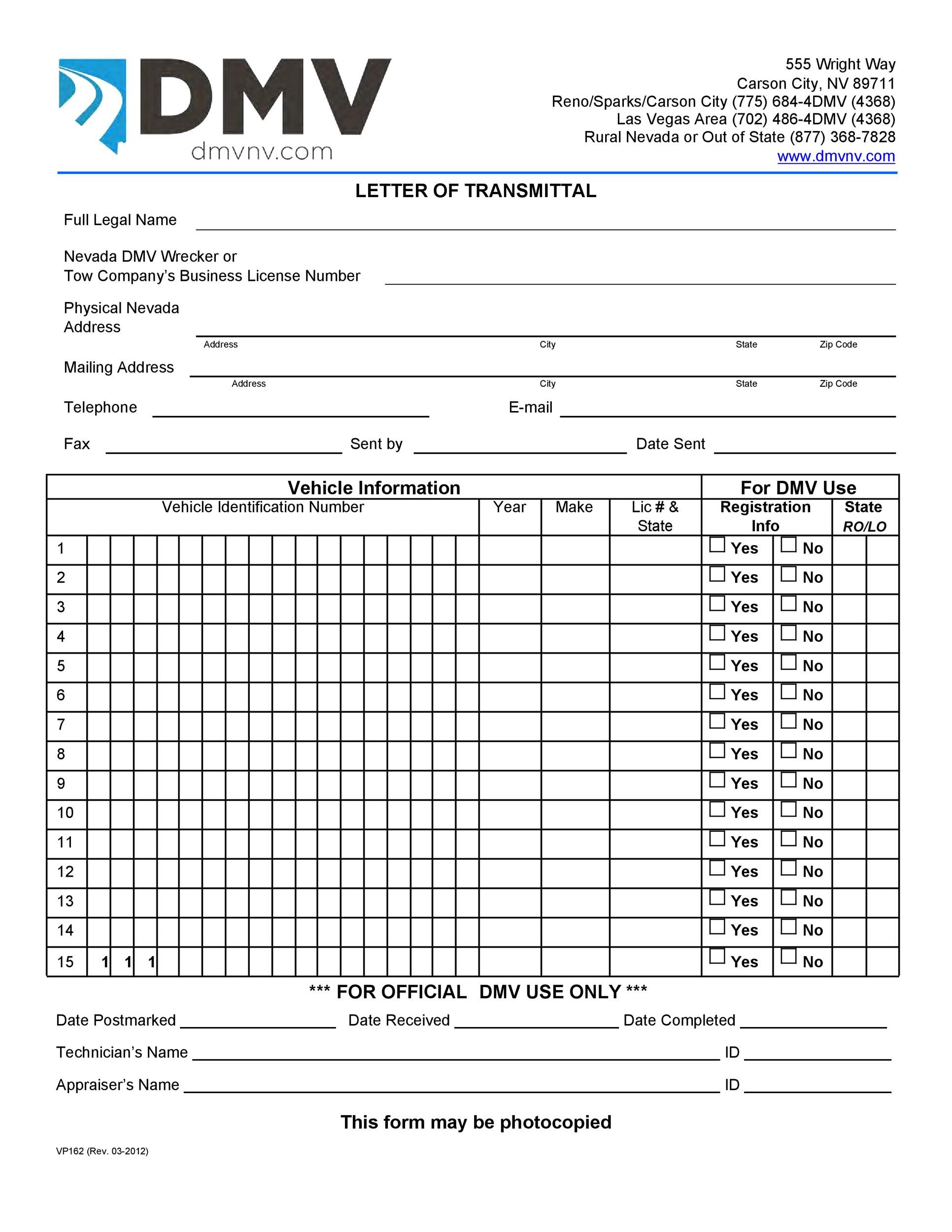 Letter Of Transmittal Letter Of Transmittal