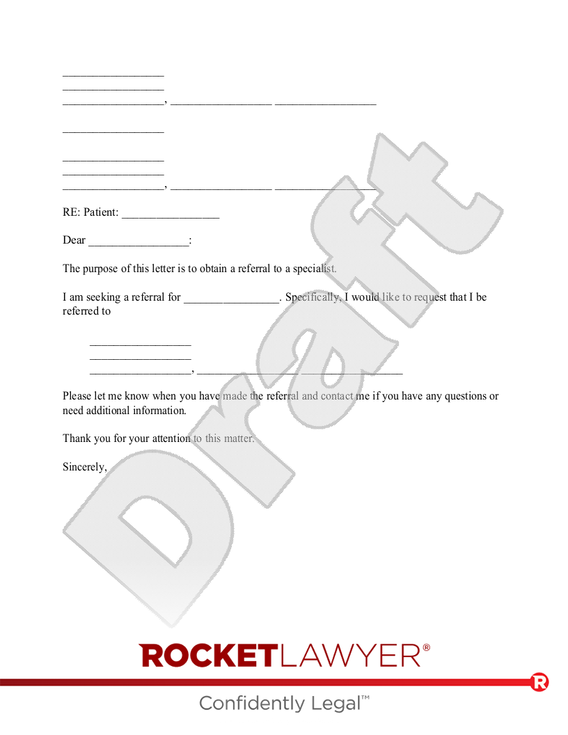 Letter To Request A Referral To Another Doctor