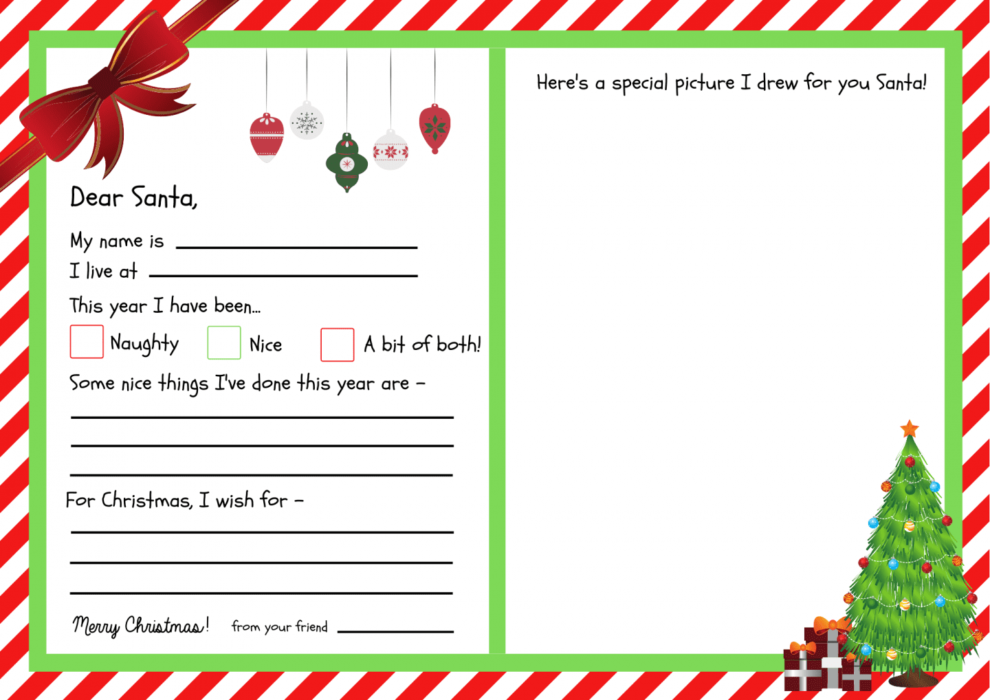 Letters To Santa Templates Free Printables