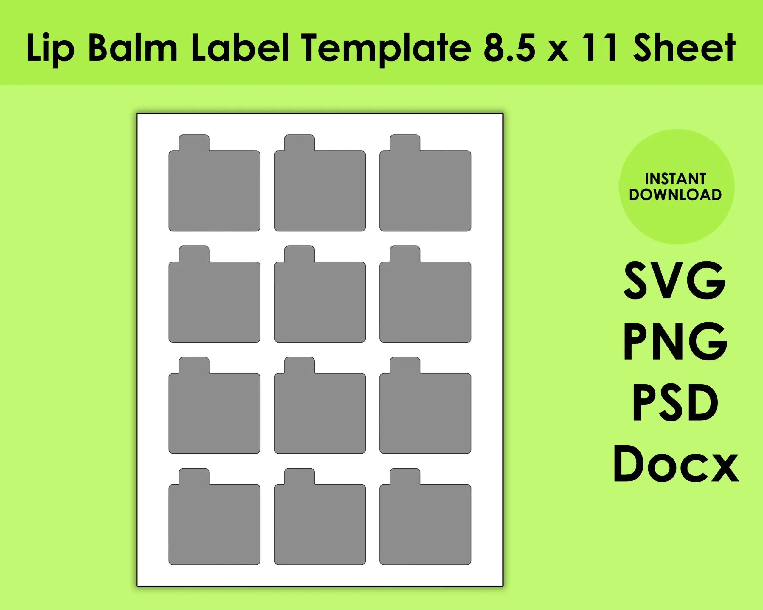 Lip Balm Label Template 85x11 Sheet Svg Lip Balm Label Template 85x11 Sheet Svg
