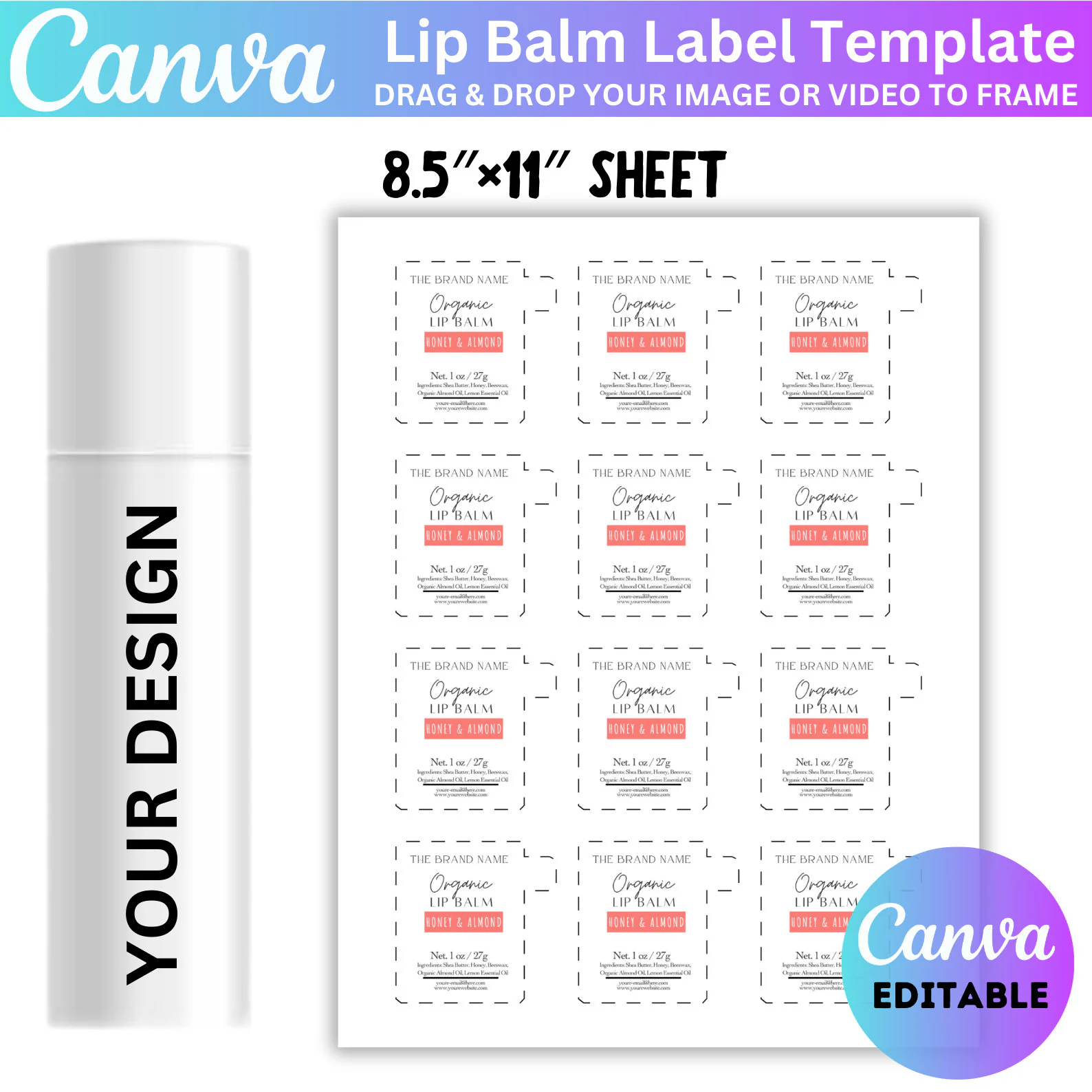 Lip Balm Labels Printable Lip Balm Labels Printable