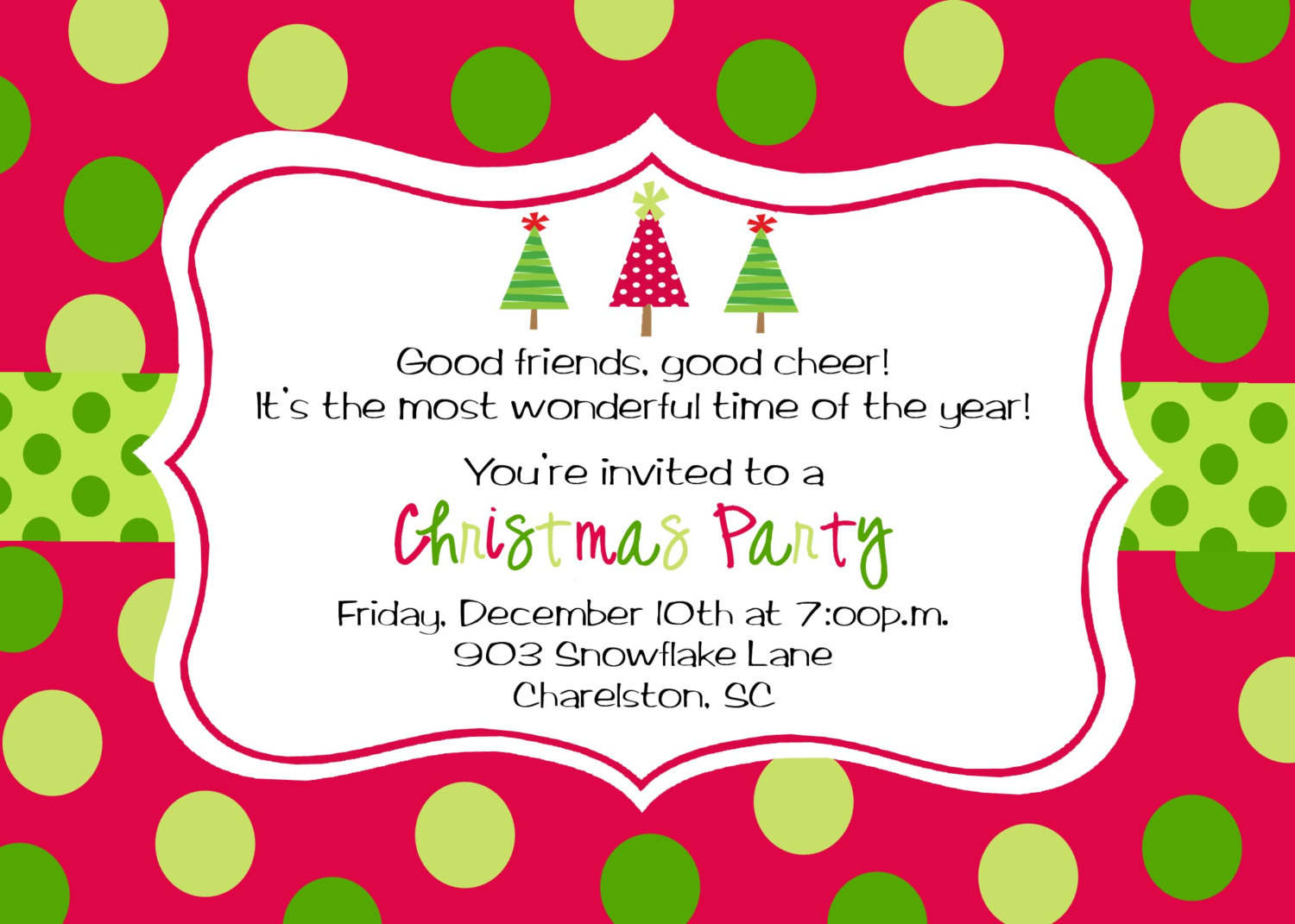 christmas lunch invite free template