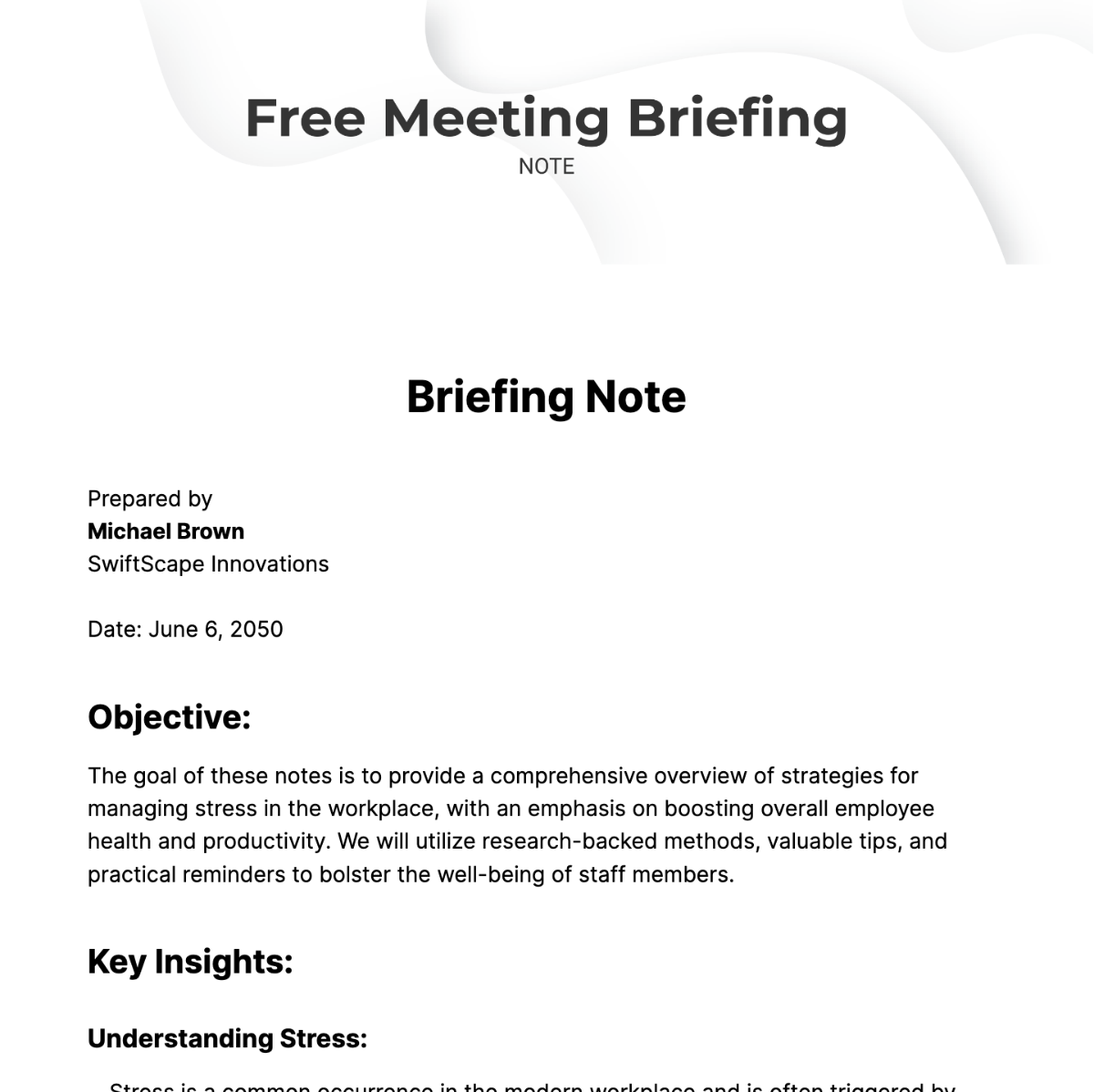 Meeting Briefing Note Meeting Briefing Note