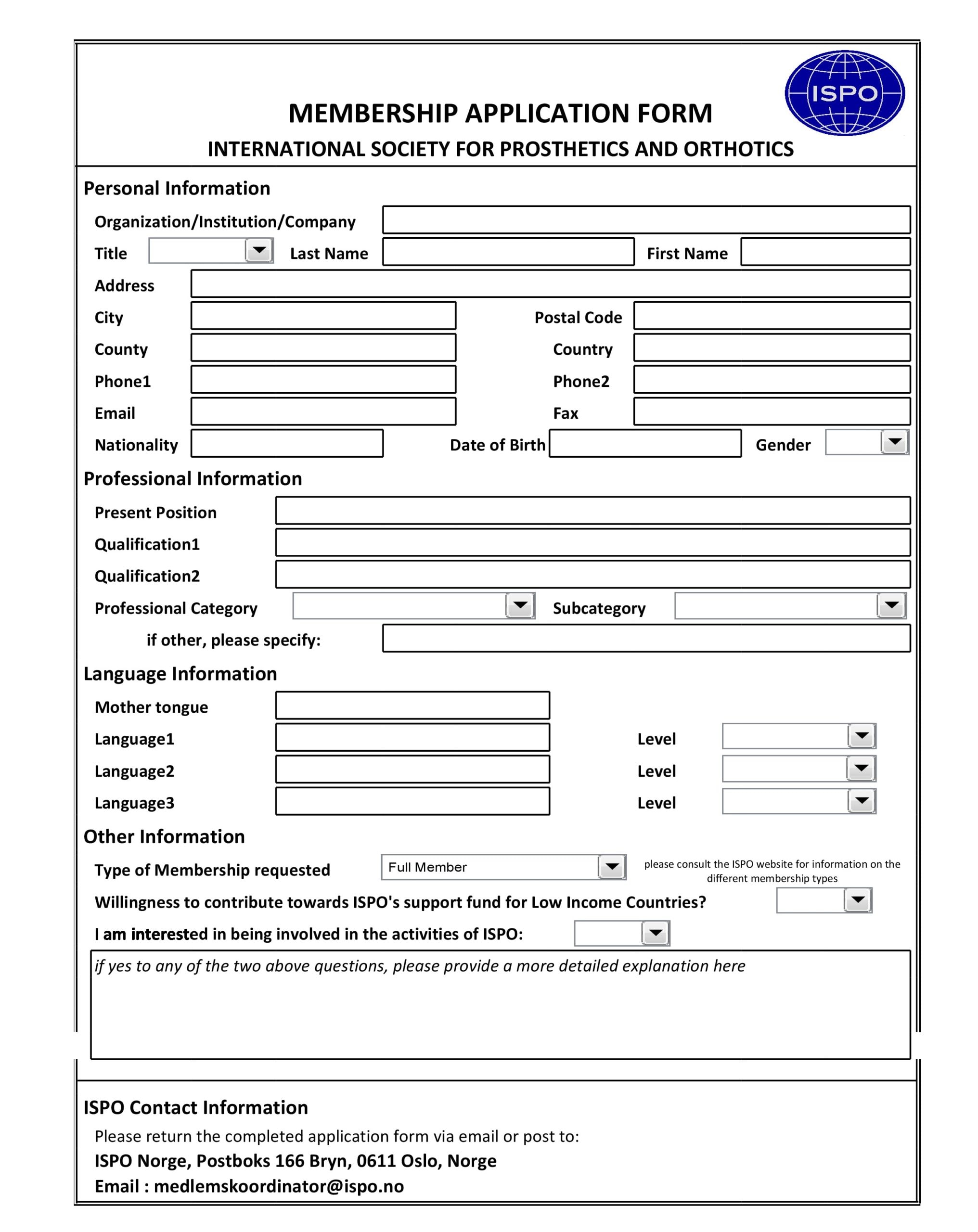 Membership Application Membership Application