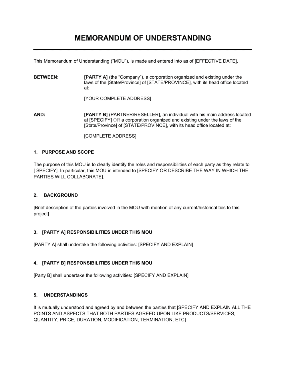 Memorandum Of Understanding D12548
