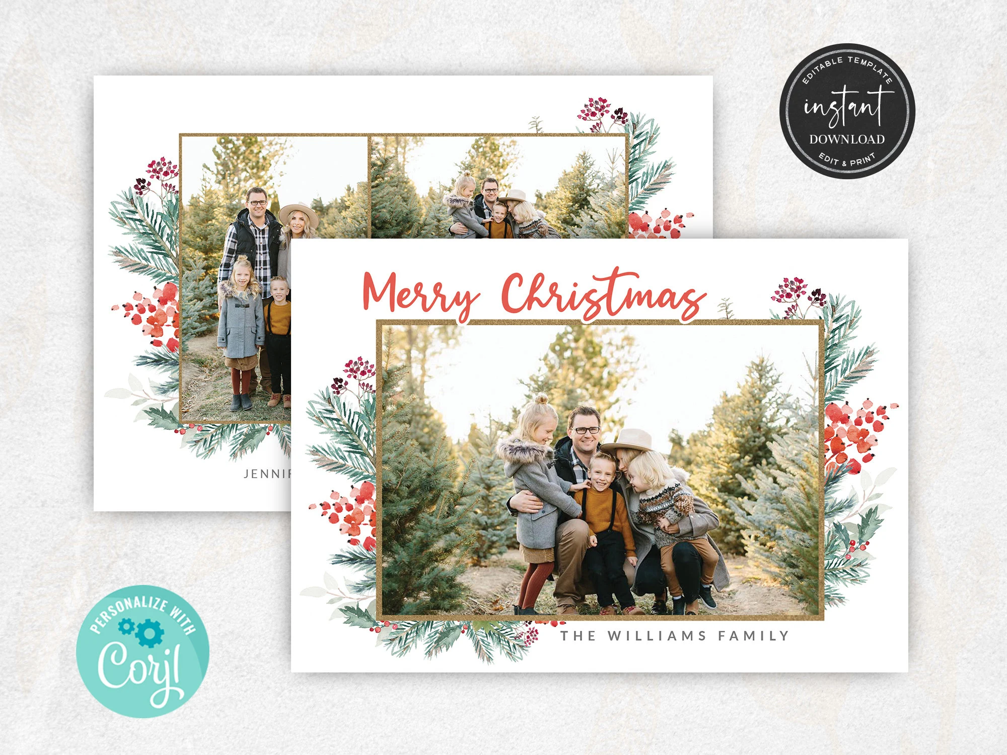 Merry Christmas Photo Card Template