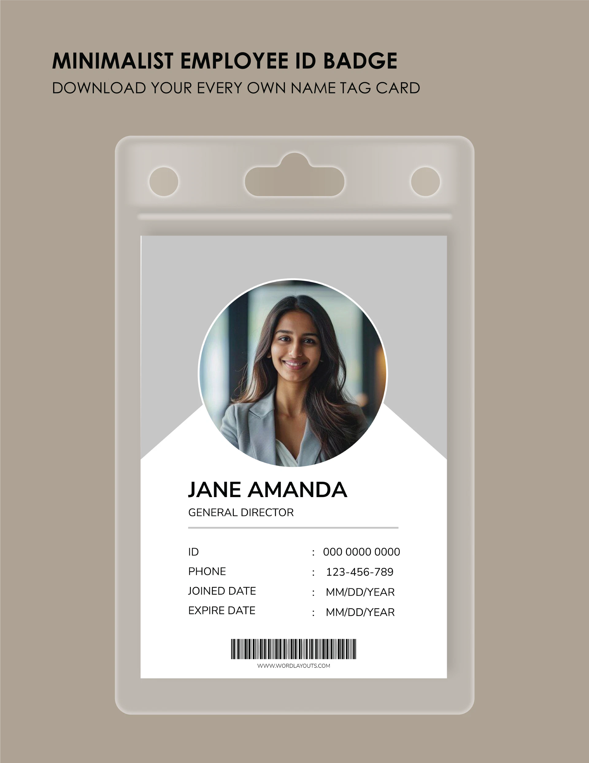 Minimalist Employee Id Badge Template Minimalist Employee Id Badge Template