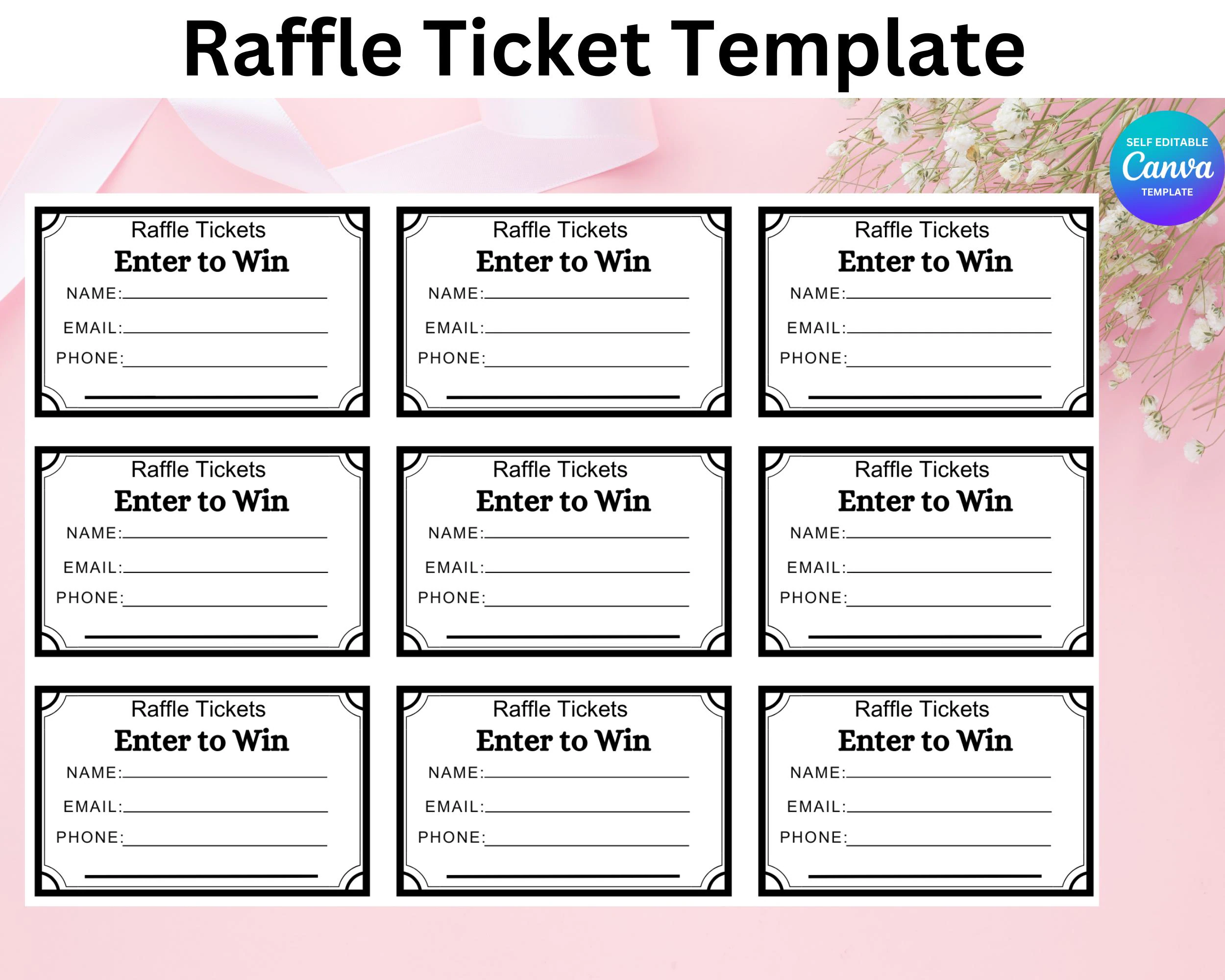 Minimalist Raffle Ticket Template Minimalist Raffle Ticket Template