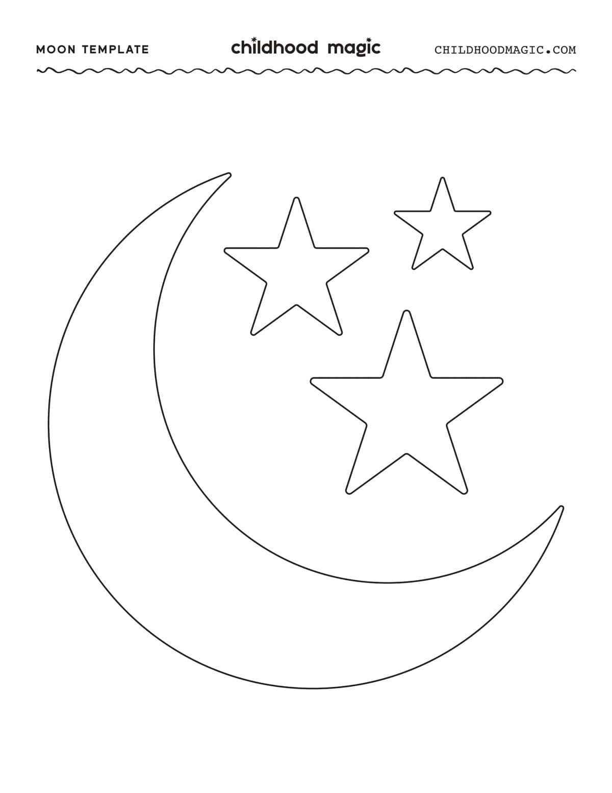 Moon Template Free Printable Coloring Page