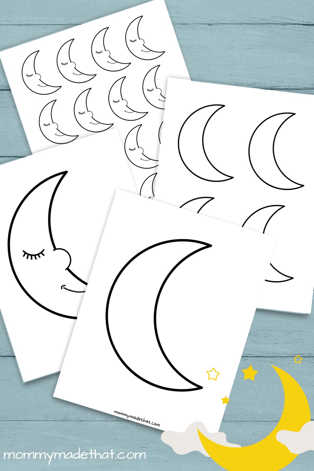 free printable crescent moon template
