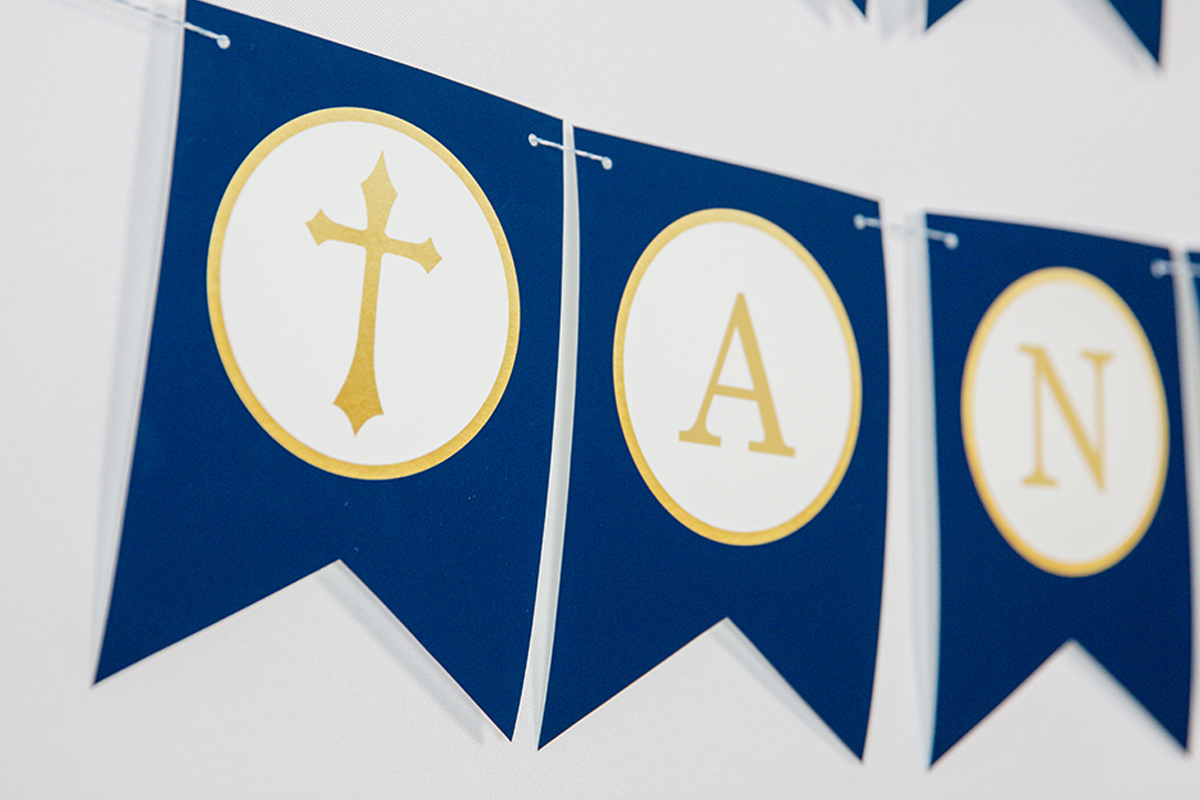 Navy And Gold First Communion Banner God Bless Banner Navy And Gold First Communion Banner God Bless Banner