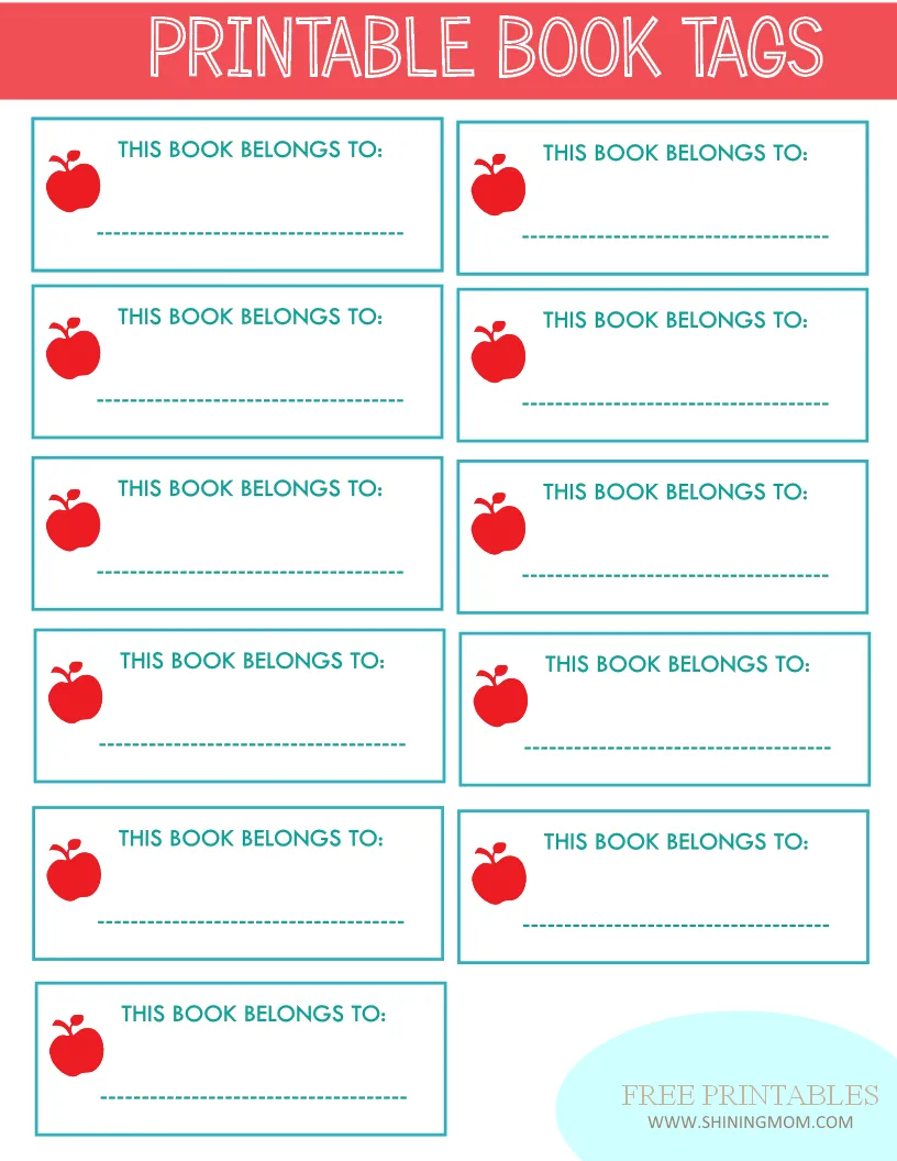 free printable book label template
