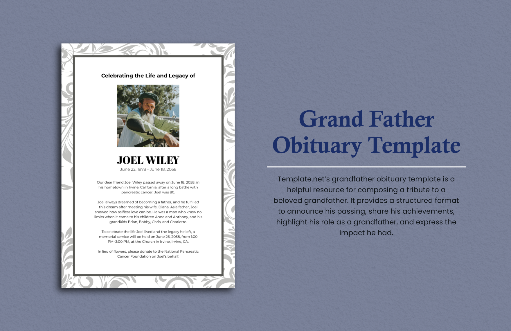 Obituary Templates For Father