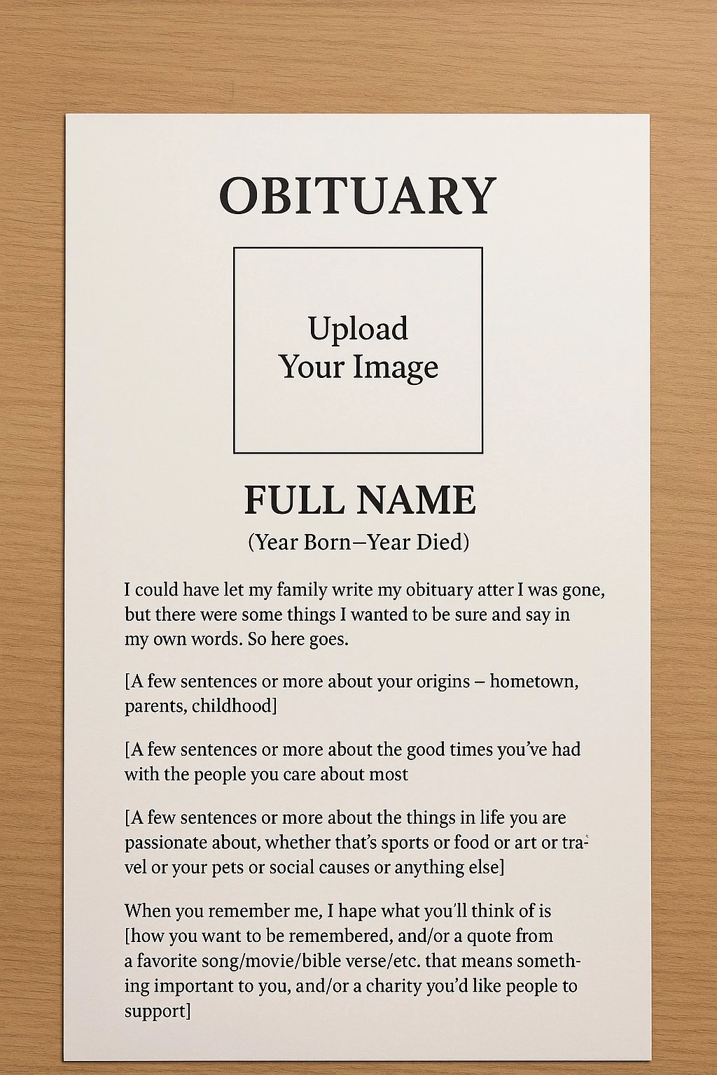 Obituary Templates