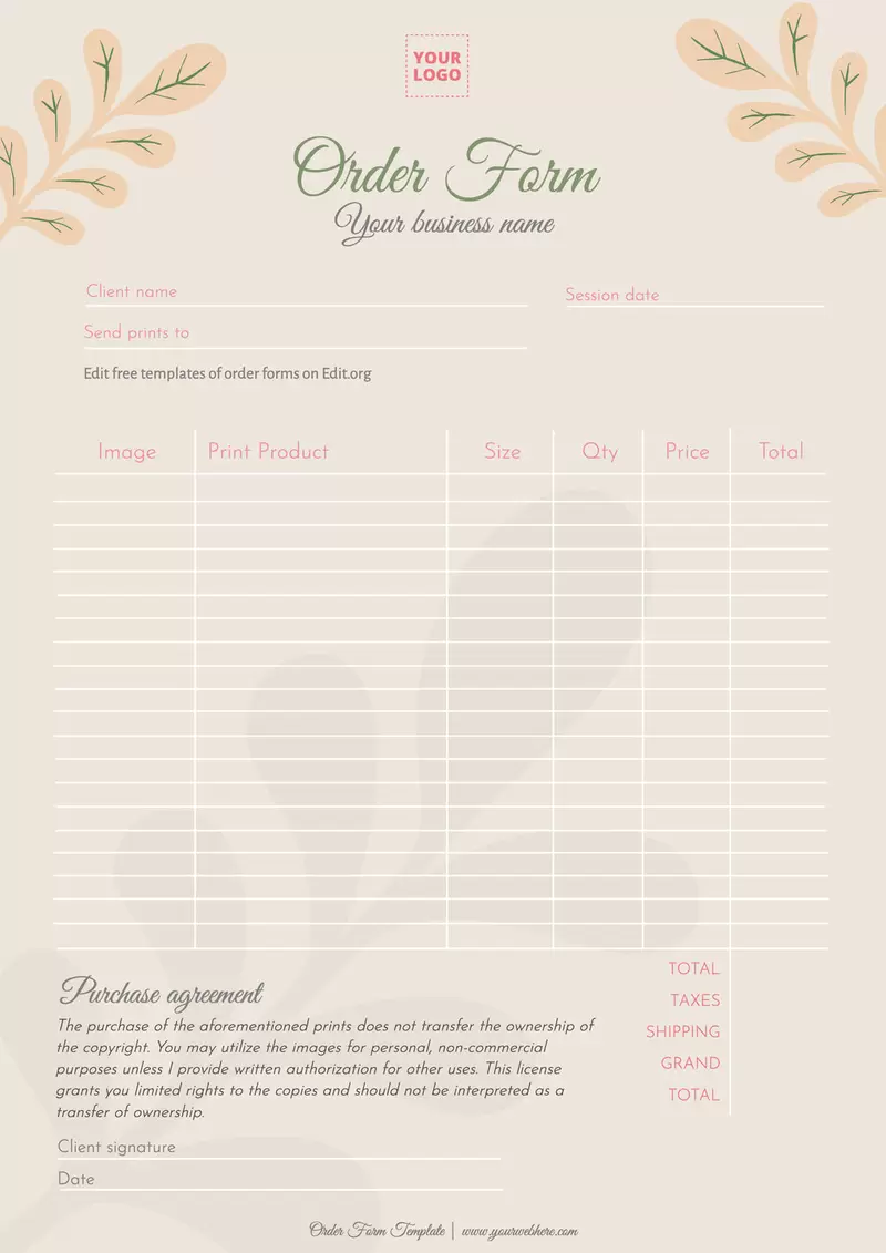 Order Forms