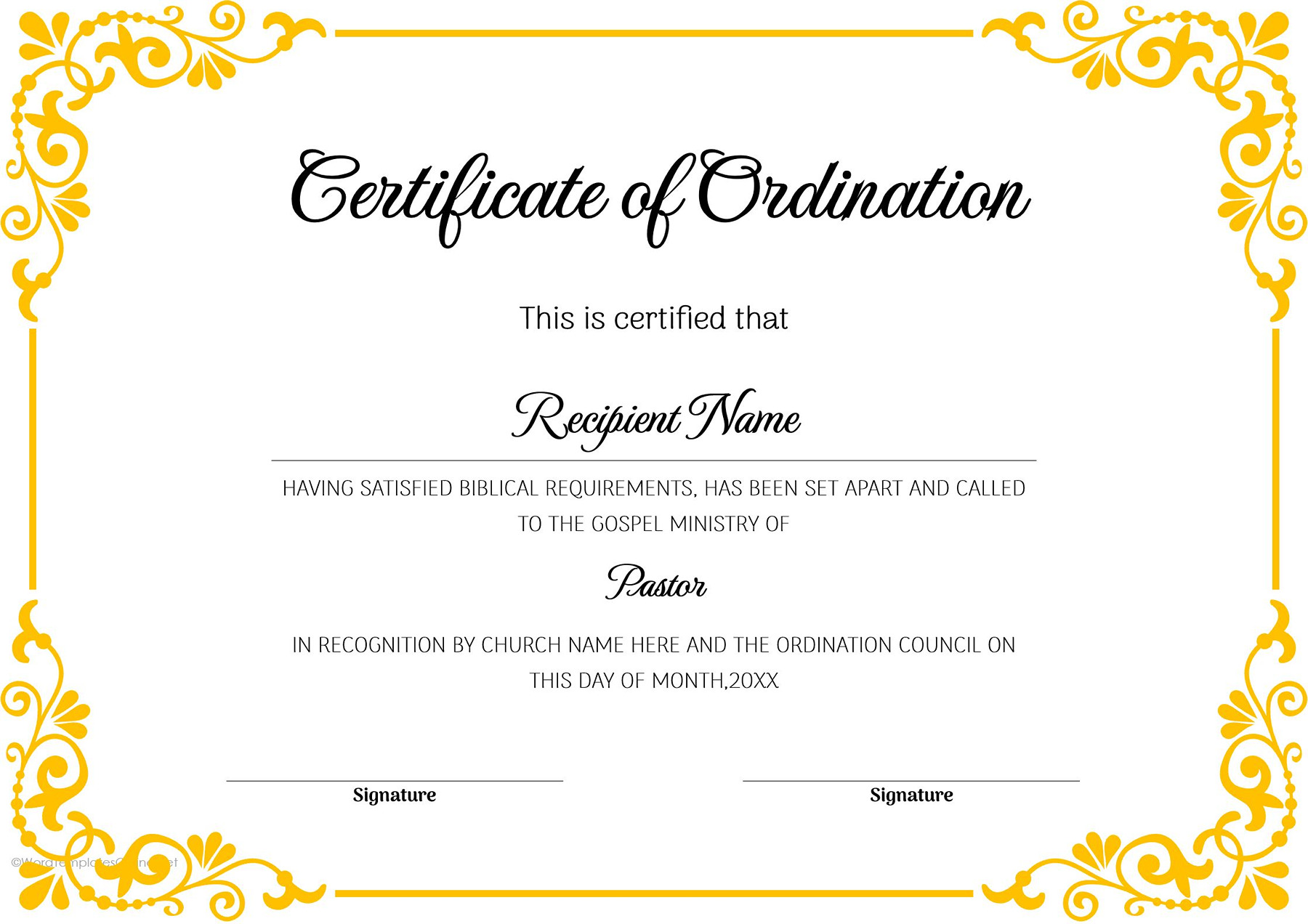 free printable certificate of ordination template free printable certificate of ordination template