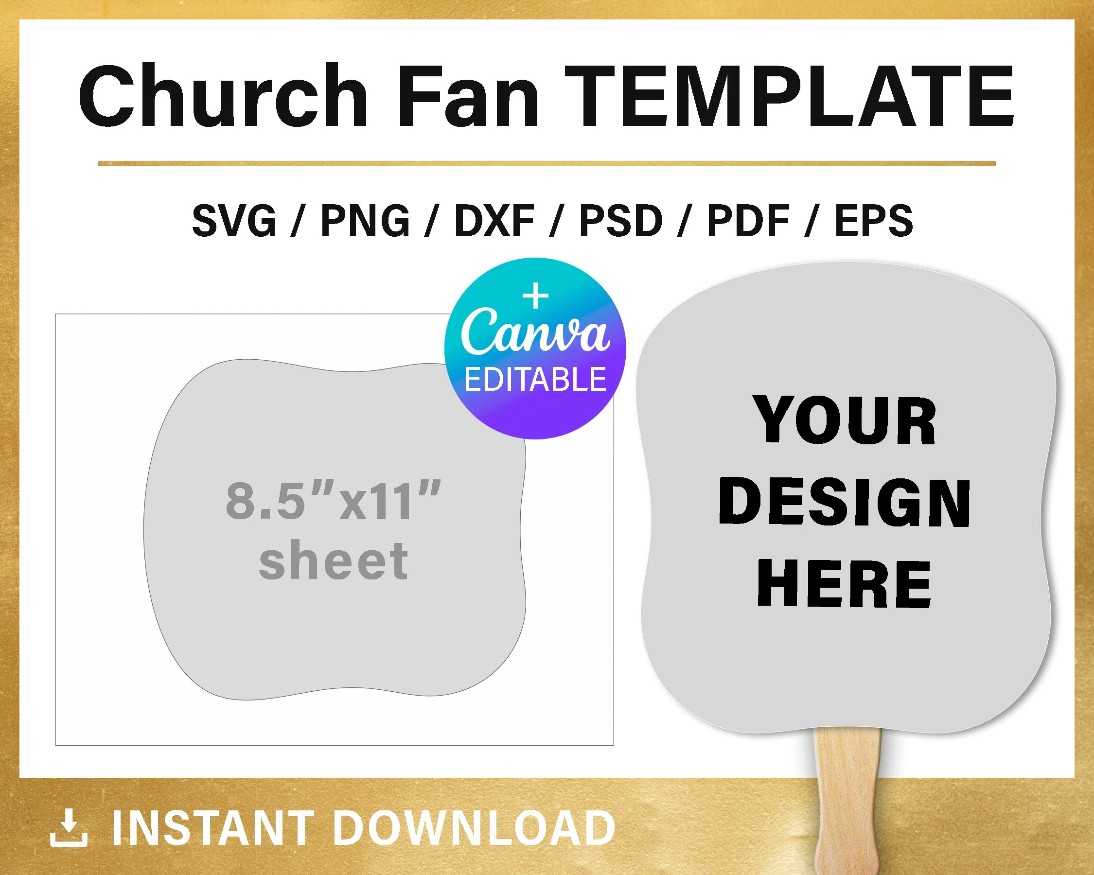 free printable church fan template