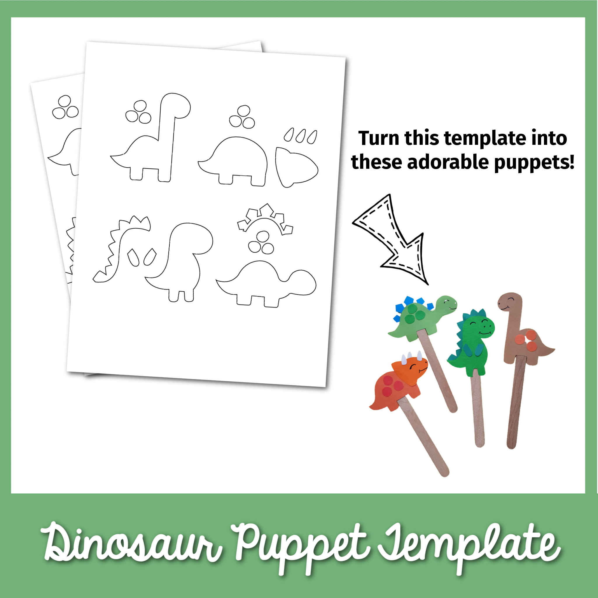 Paper Dinosaur Puppet Craft