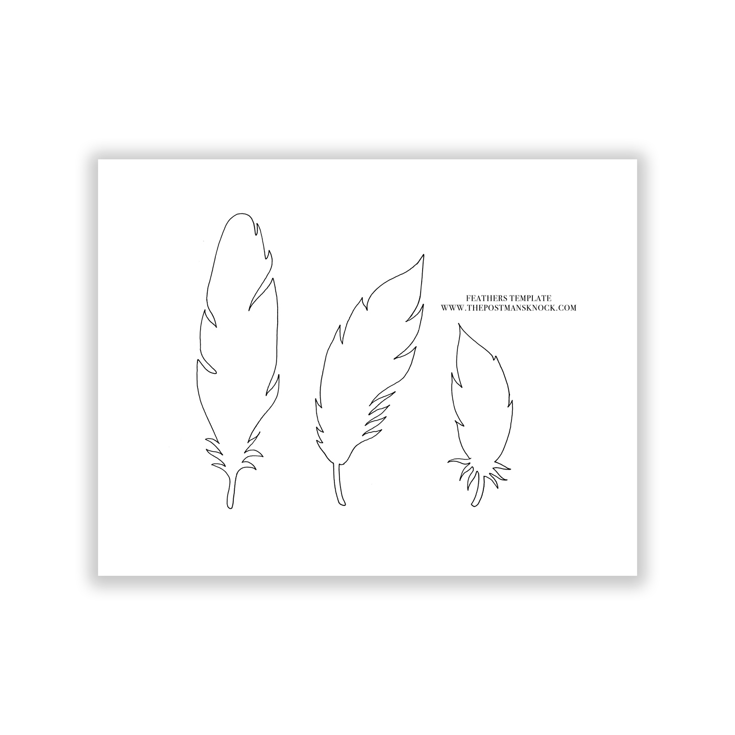 free printable feather template pattern