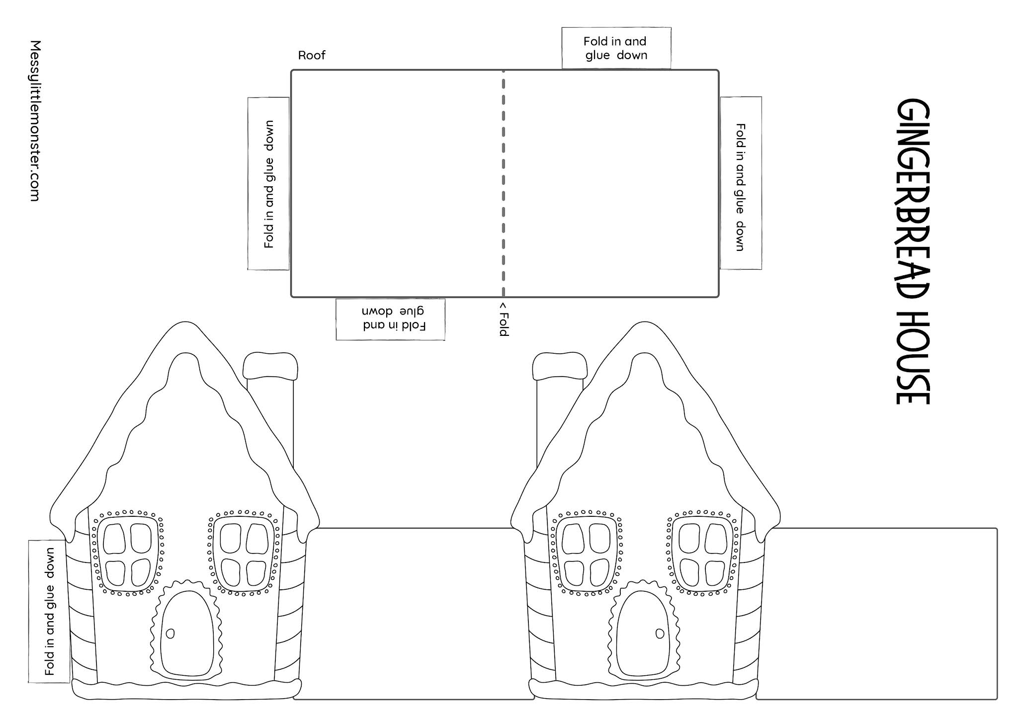 Paper Gingerbread House Template Printable Paper Gingerbread House Template Printable