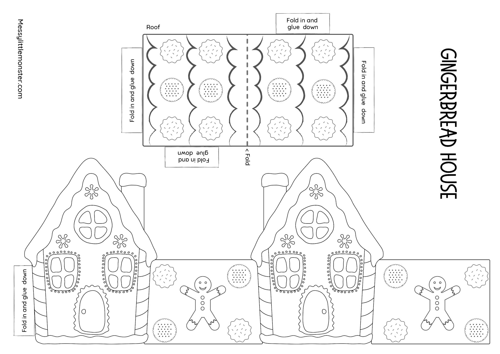 Paper Gingerbread House Template Printable Paper Gingerbread House Template Printable