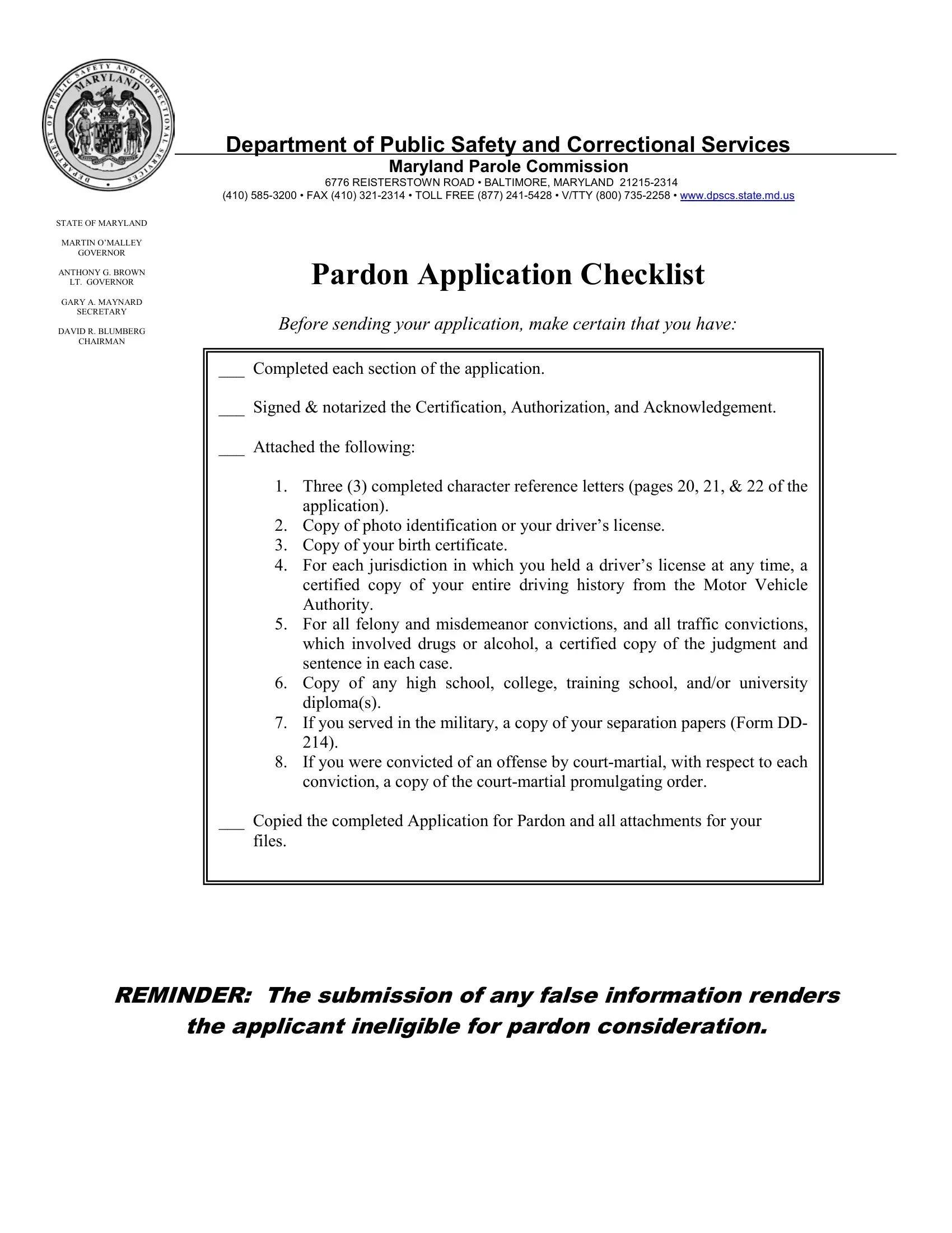 Pardon Application Pardon Application