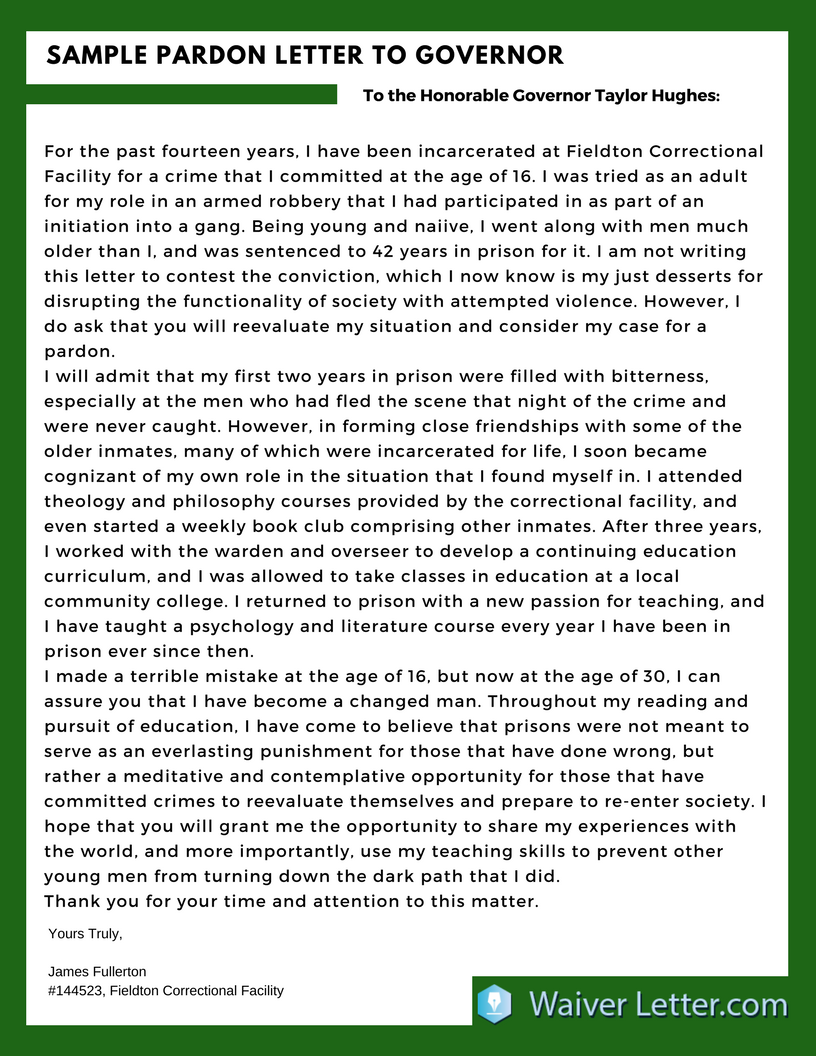Pardon Letter Pardon Letter