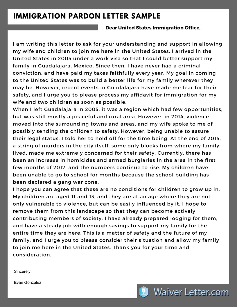 Pardon Letter