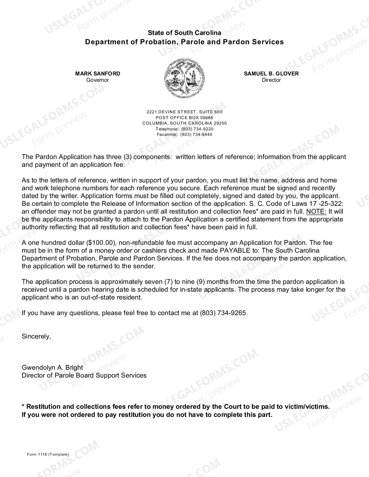 Pardon Support Letter Example