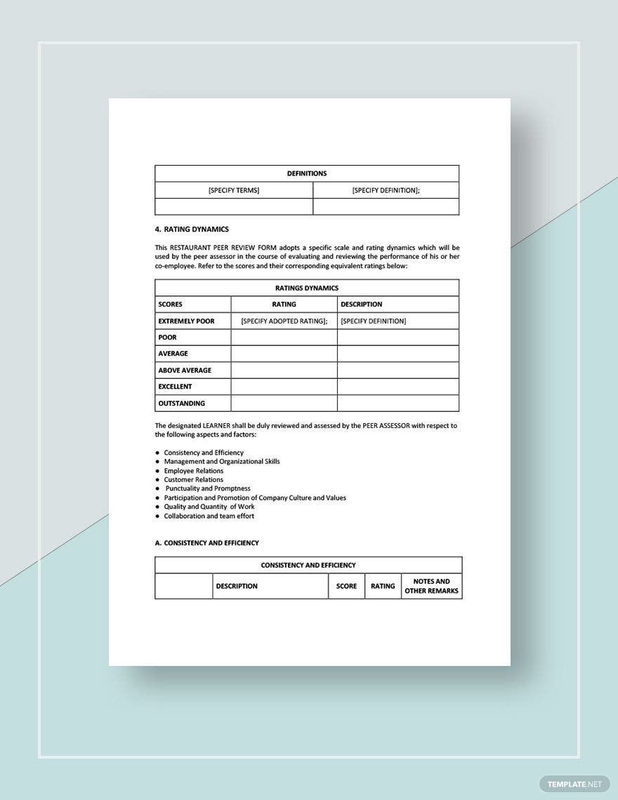 peer review sample template