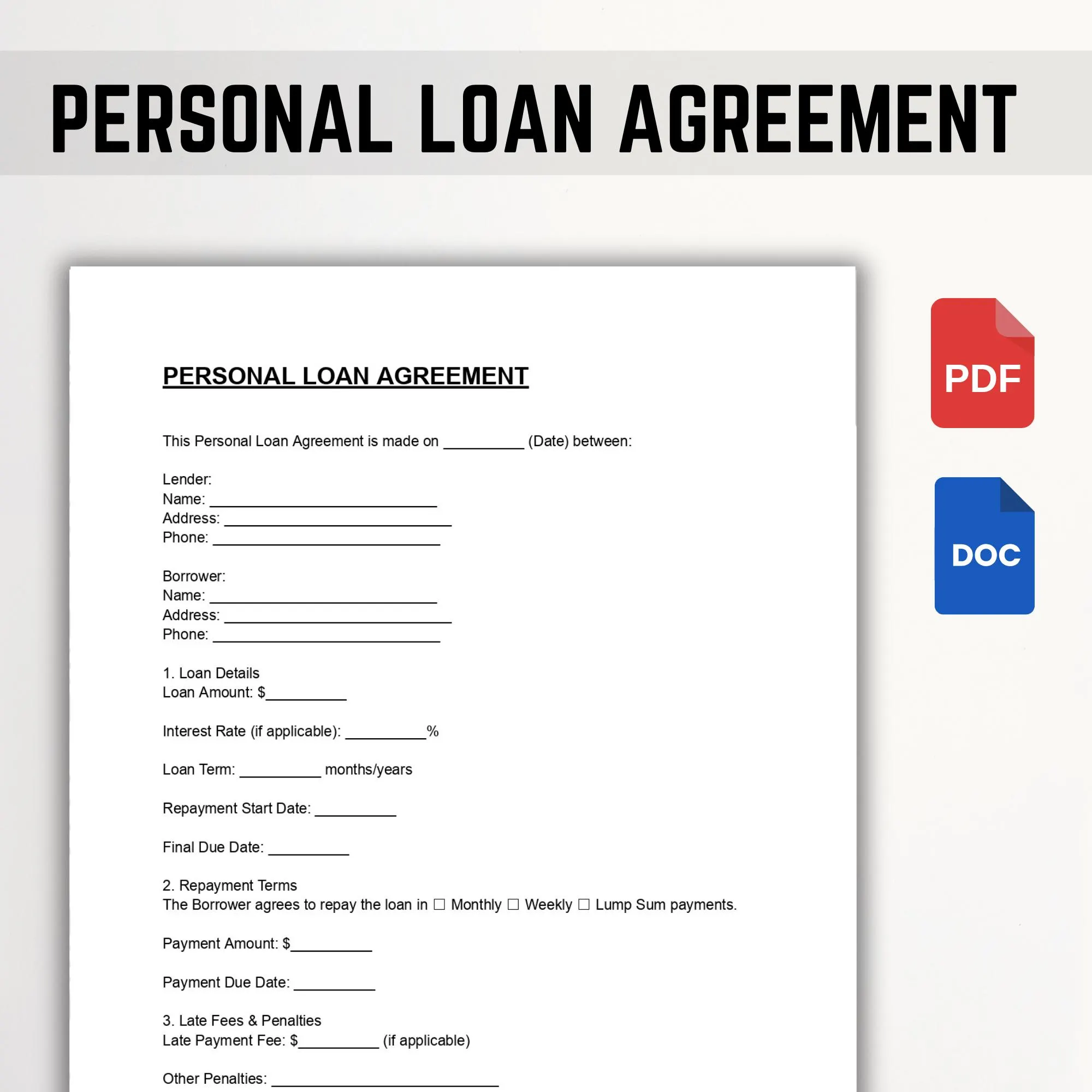 Personal Loan Agreement Template Personal Loan Agreement Template