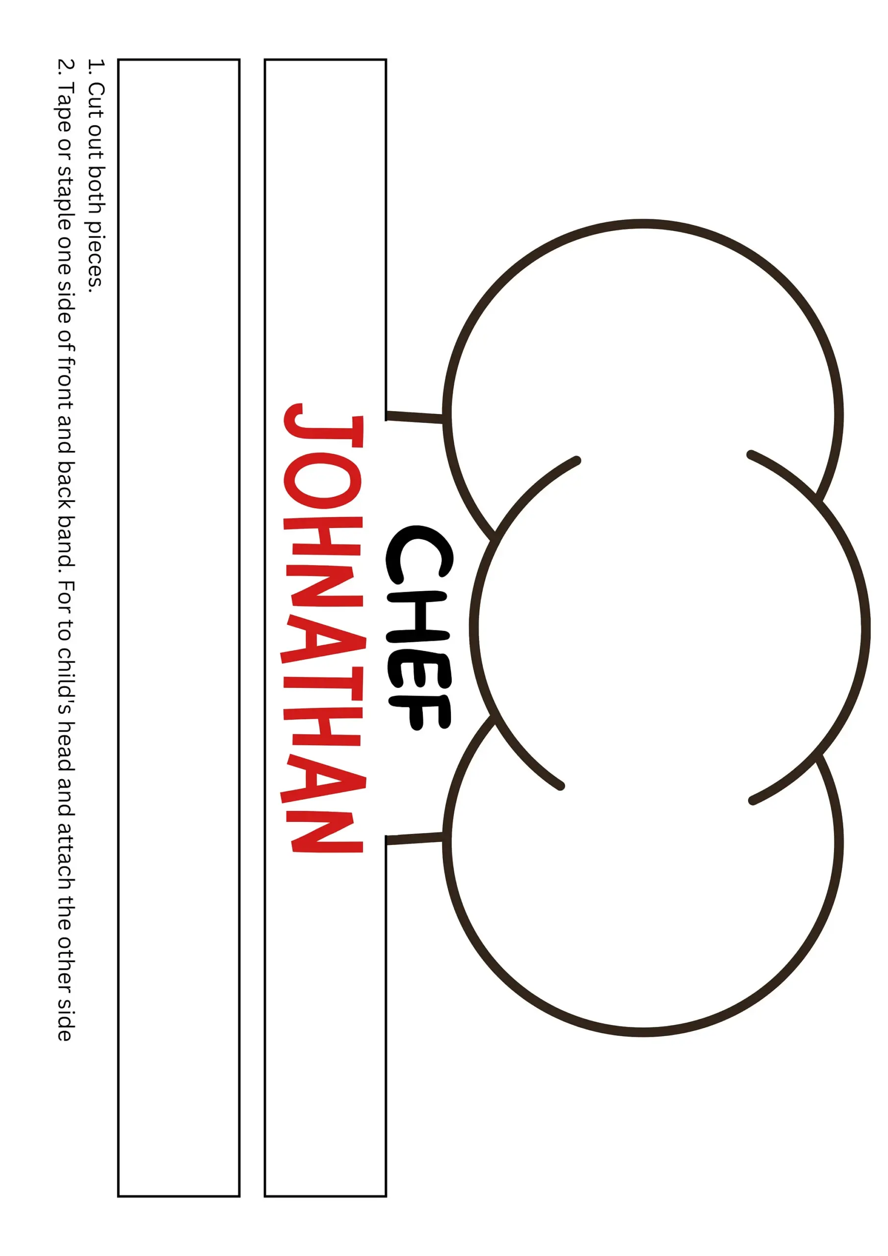 Personalized Kids Chef Hat Printable Personalized Kids Chef Hat Printable