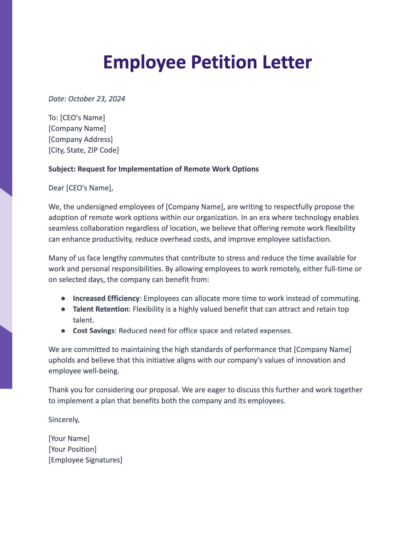 Petition Letter