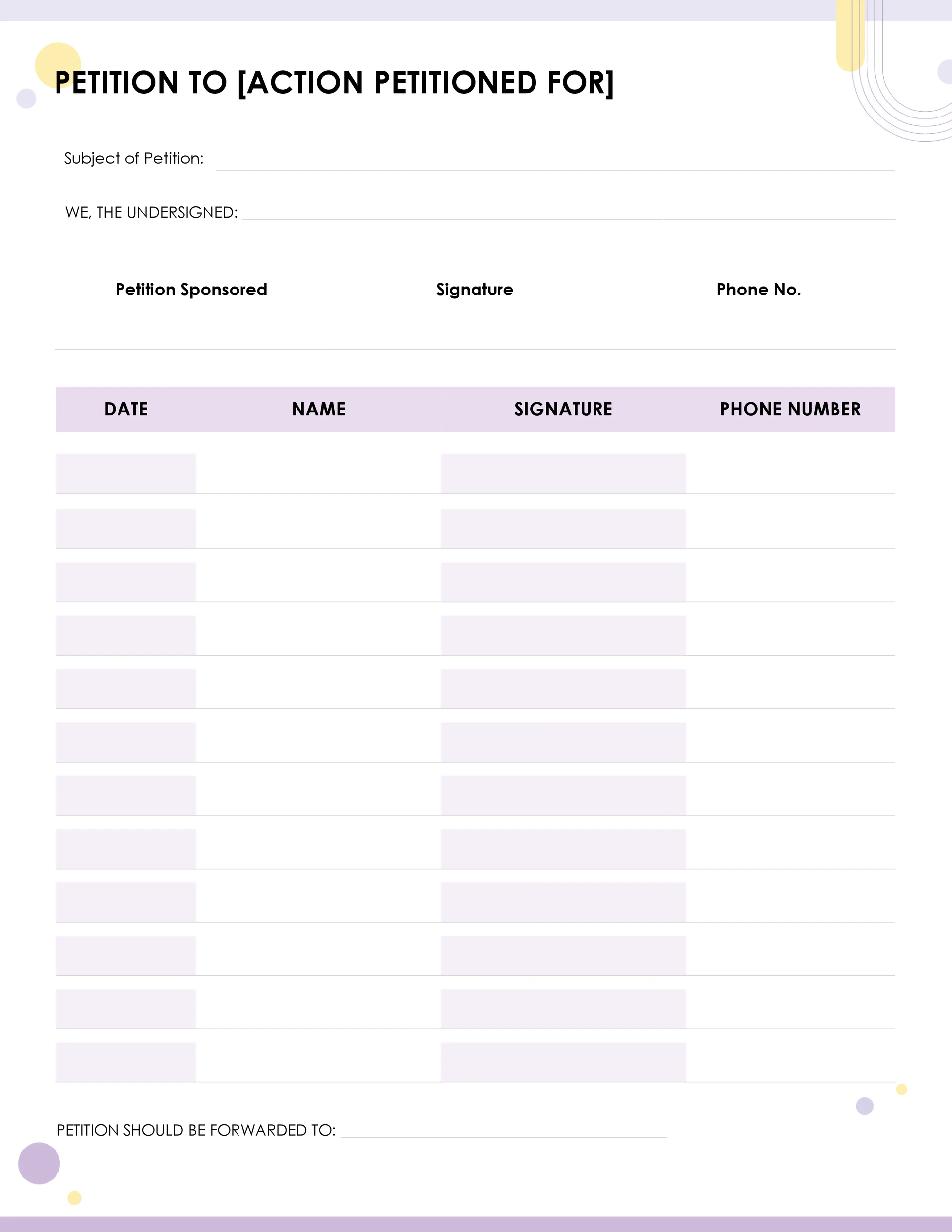 petition template sample petition template sample