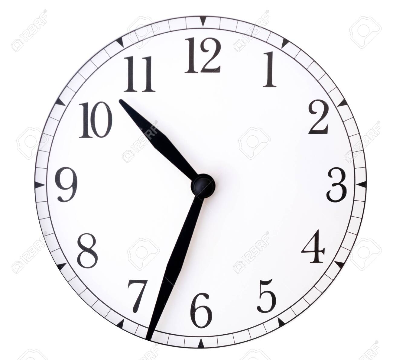 Photo 123631662 Clock Face And Hands On White Background Blank Clock Face With Hour Minute And Second Hands Isolated